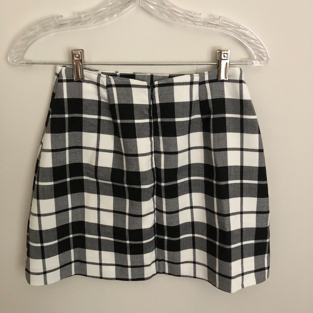 Plaid Black & White Miniskirt A-Line Women's S/XS - Office Siren, Goth, Cosplay - Picture 5 of 8